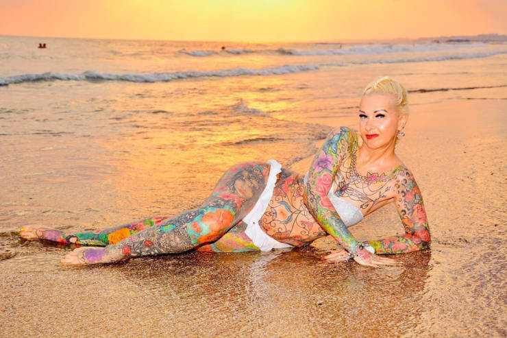 German Grandma Covers Her Body In Bright Tattoos