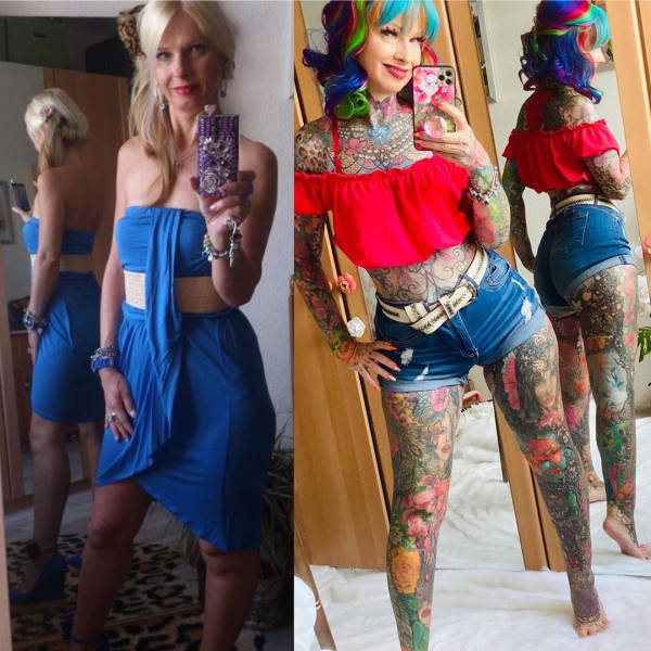 German Grandma Covers Her Body In Bright Tattoos