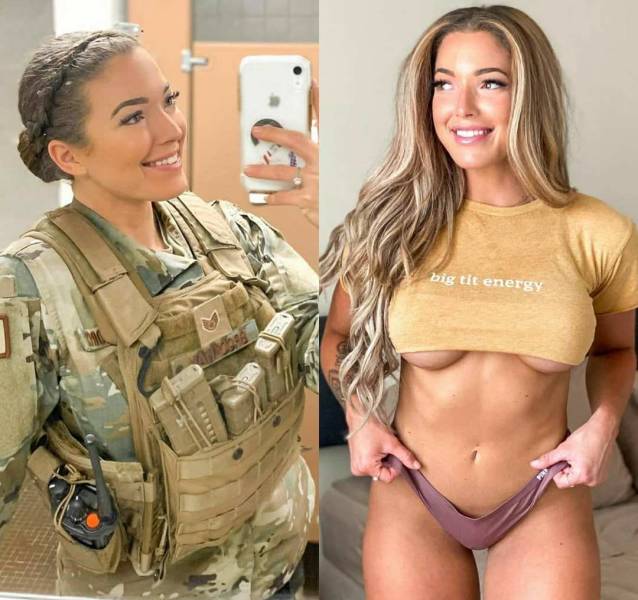 Girls With And Without Their Uniforms