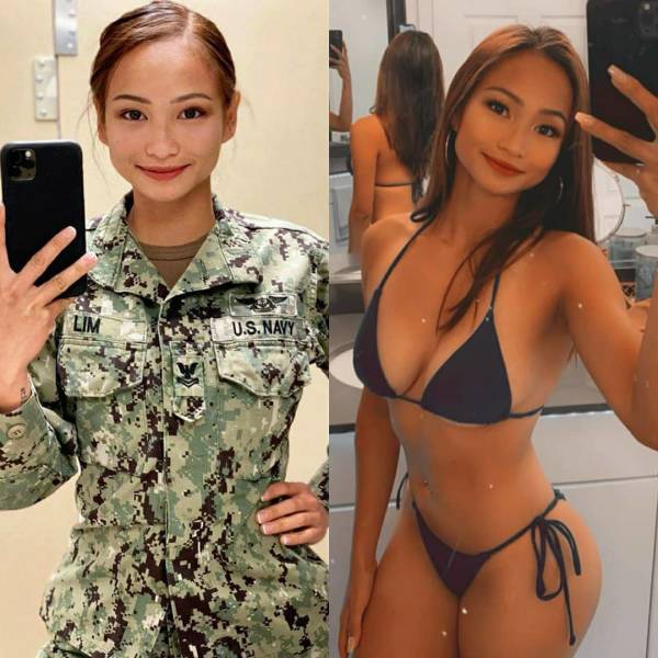 Girls With And Without Their Uniforms
