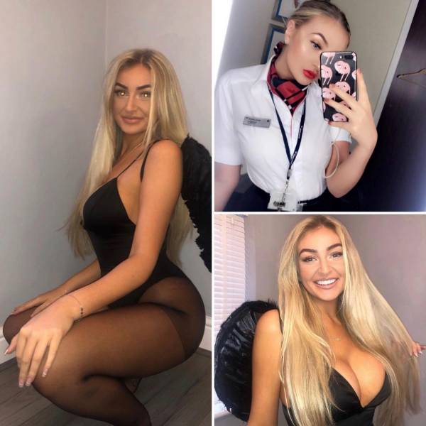 Sexy Flight Attendants With And Without Their Uniforms