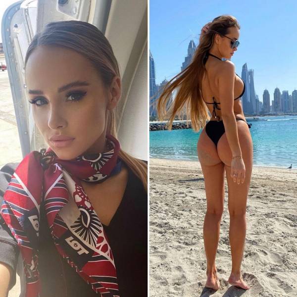 Sexy Flight Attendants With And Without Their Uniforms