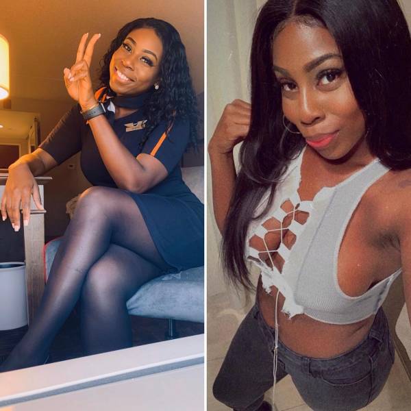 Sexy Flight Attendants With And Without Their Uniforms