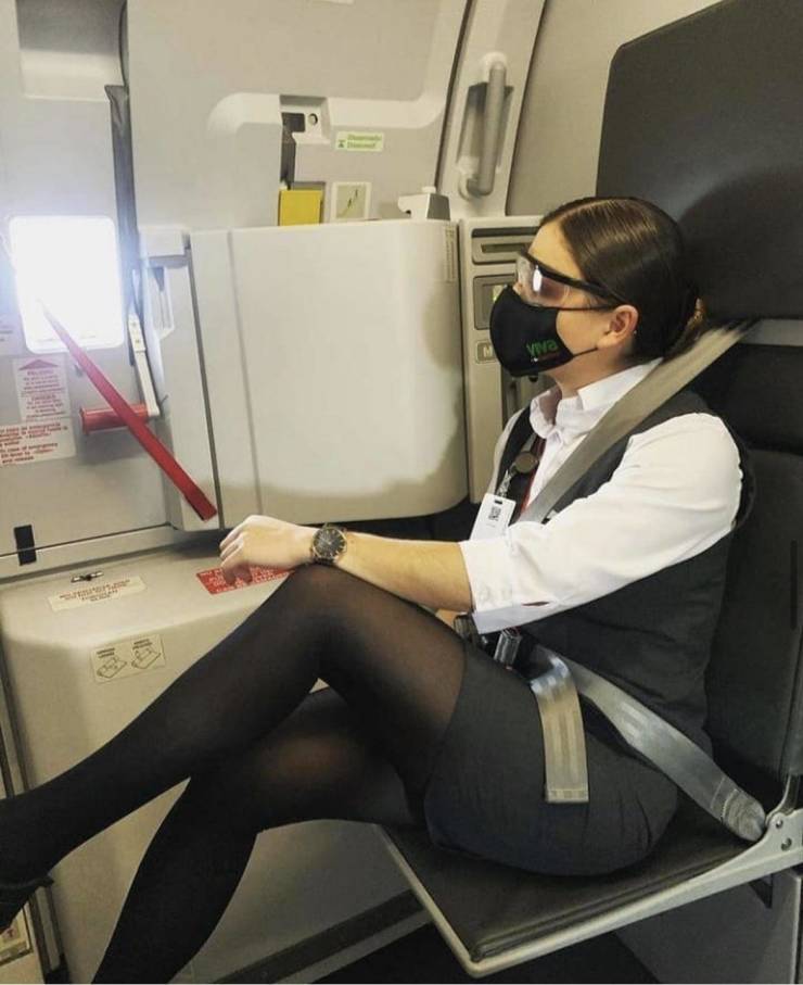 Hot Flight Attendants With And Without Their Uniforms