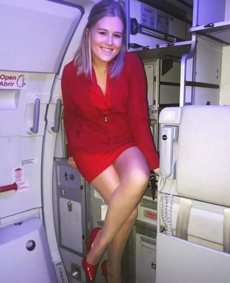 Hot Flight Attendants With And Without Their Uniforms