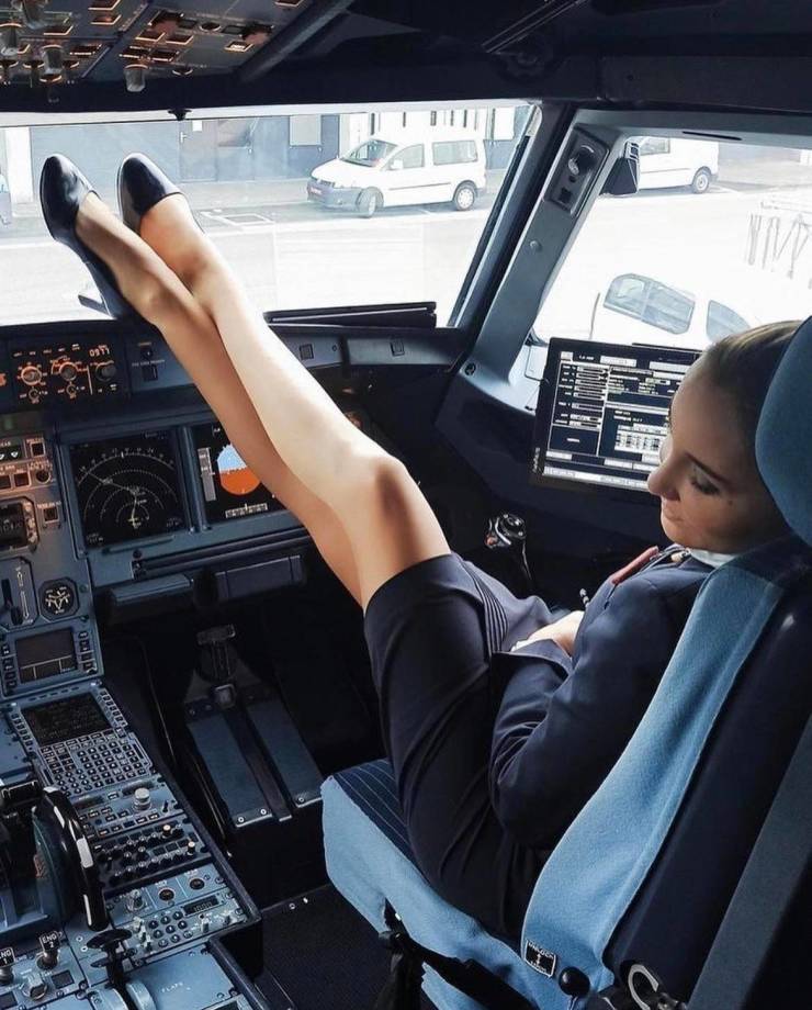 Hot Flight Attendants With And Without Their Uniforms