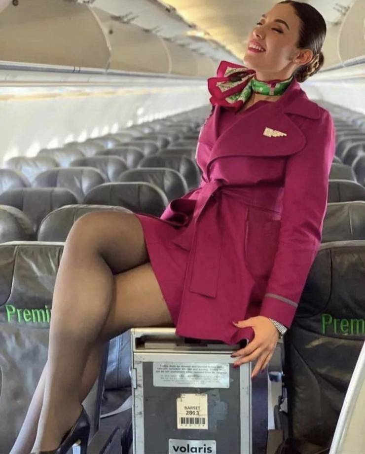 Sexy Flight Attendants With And Without Their Uniforms