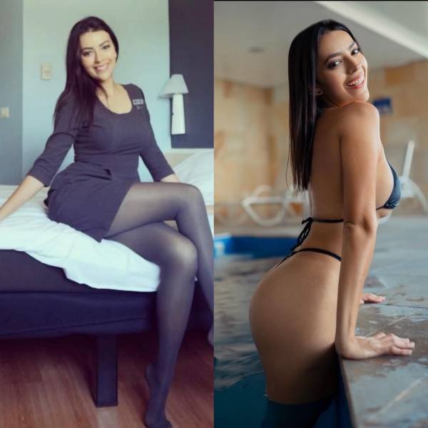 Sexy Flight Attendants With And Without Their Uniforms