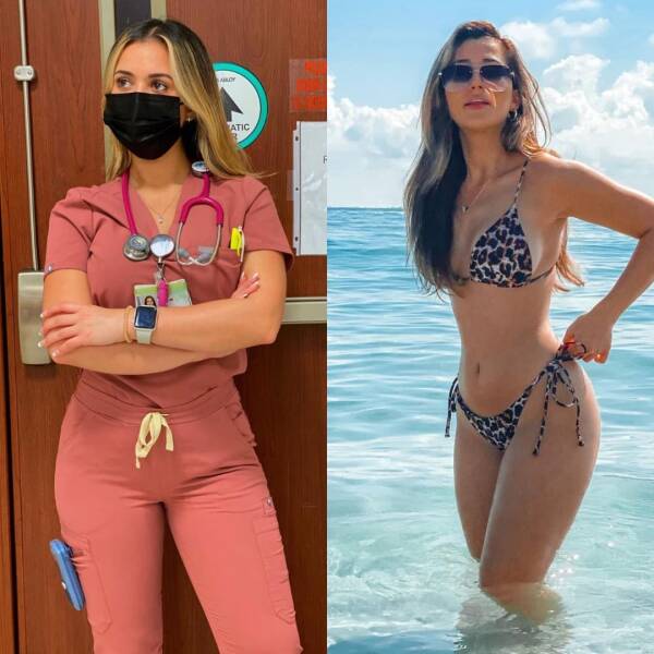 Hot Girls With And Without Their Uniforms