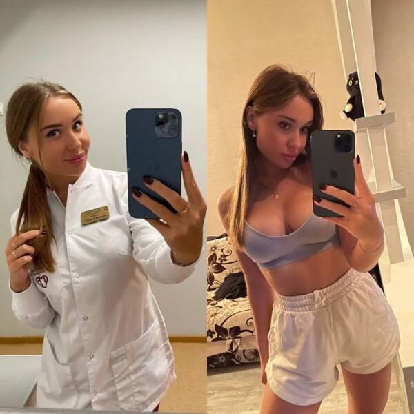 Hot Girls With And Without Their Uniforms