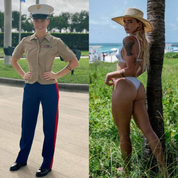 Sexy Girls With And Without Their Uniforms
