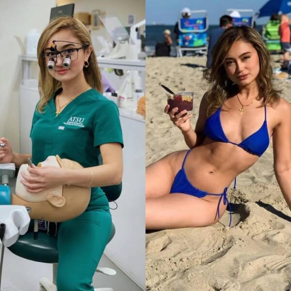 Sexy Girls With And Without Their Uniforms