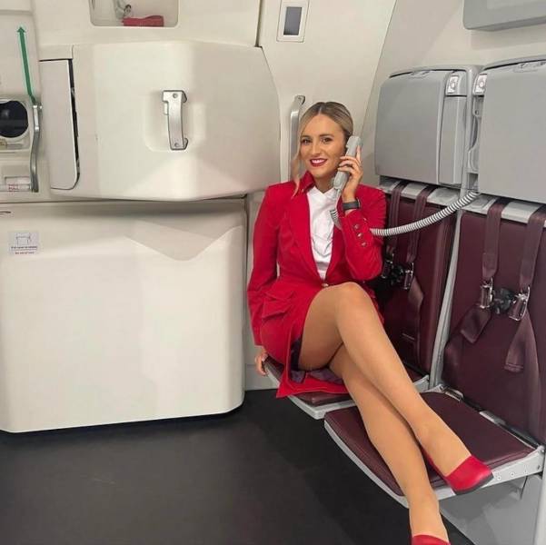 Sexy Flight Attendants With And Without Their Uniforms