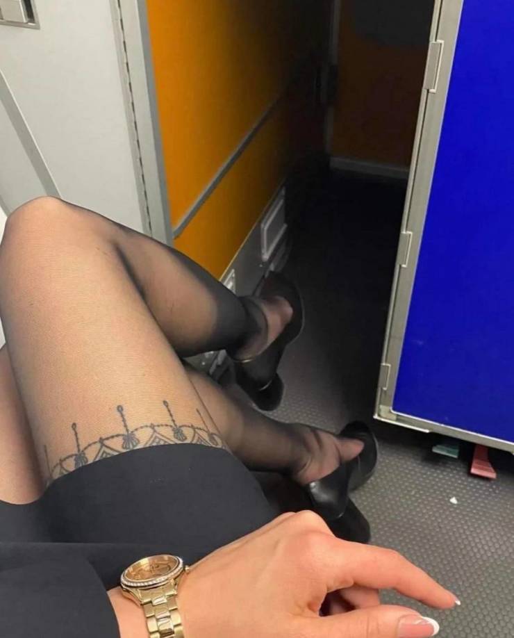 Sexy Flight Attendants With And Without Their Uniforms