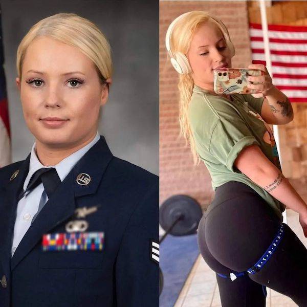 Military Girls With And Without Their Uniforms