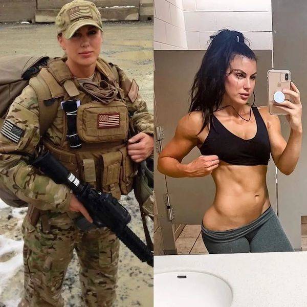 Military Girls With And Without Their Uniforms