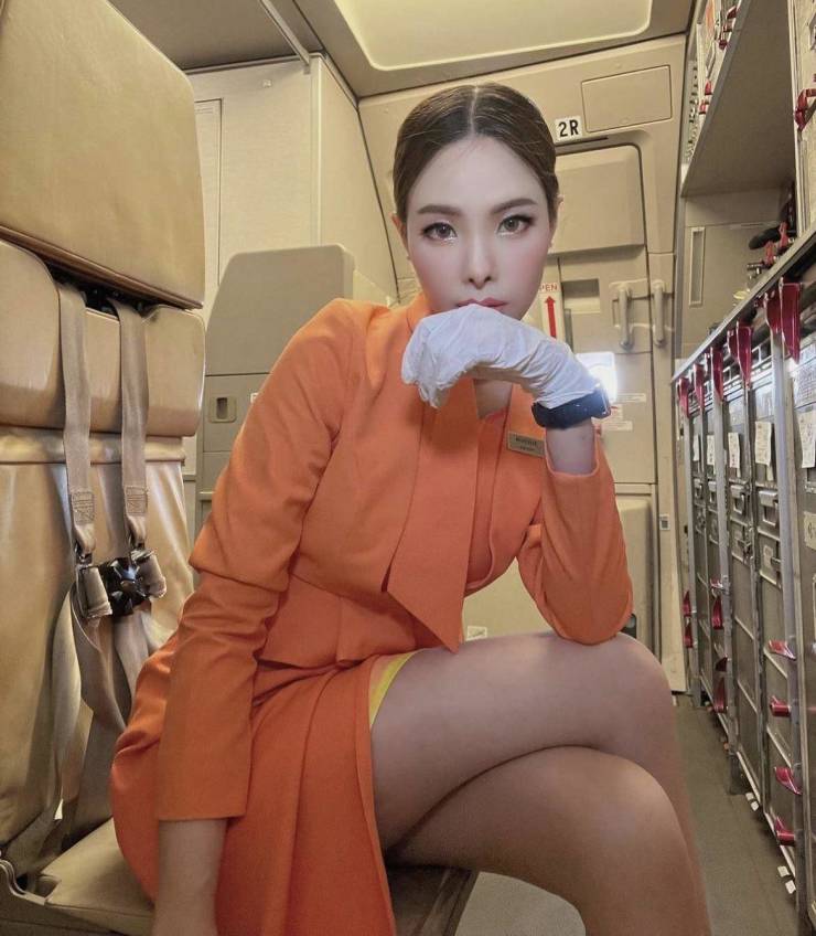 Sexy Flight Attendants With And Without Their Uniforms