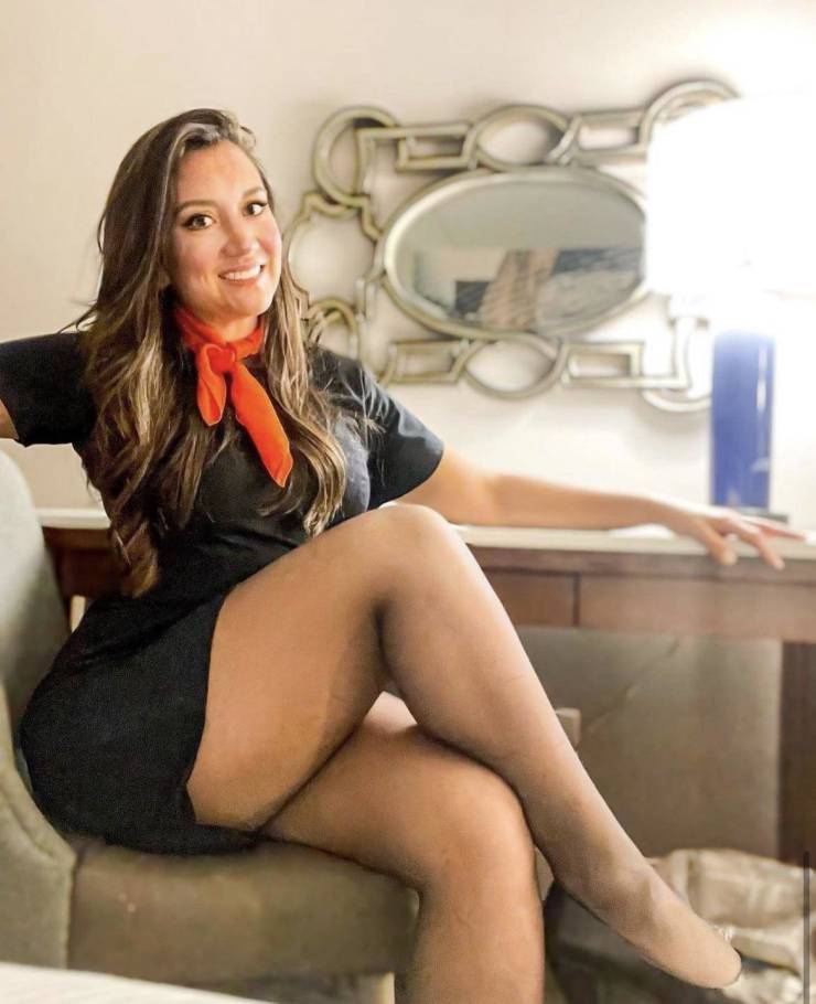 Sexy Flight Attendants With And Without Their Uniforms