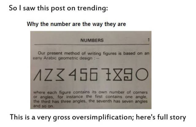 An Interesting Explanation about Why Numbers Really Look the Way They Do